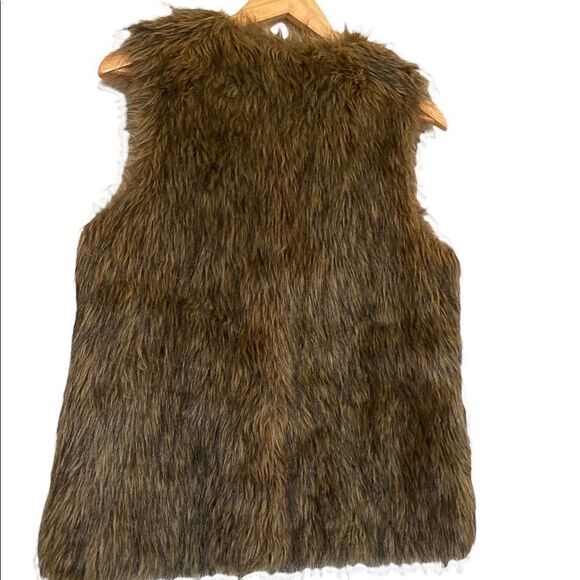JACK by B.B. Dakota Faux Fur Vest Brown Black Tan Medium - Picture 4 of 6